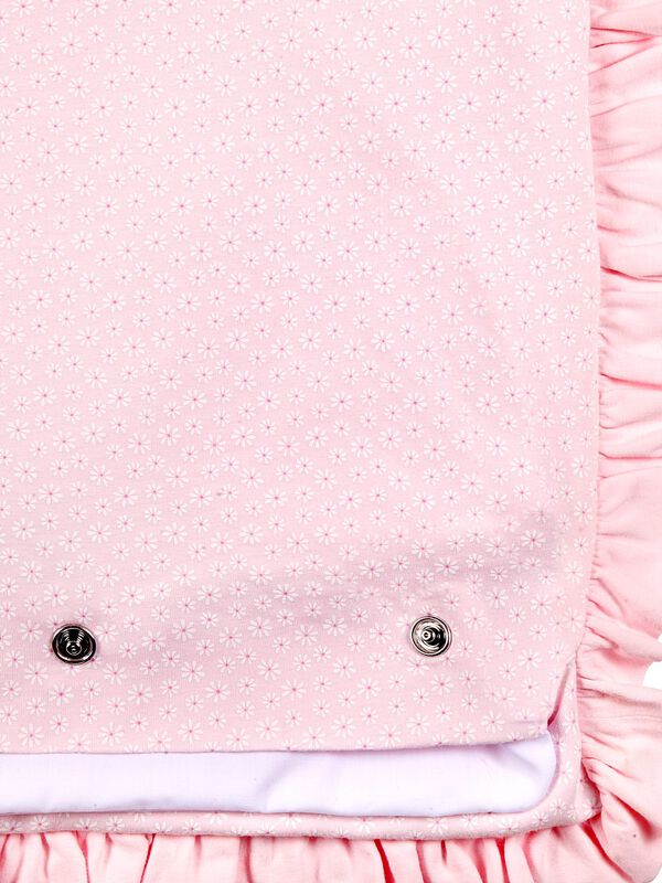 Pink Pram Blanket With Ruffled Hem image number null